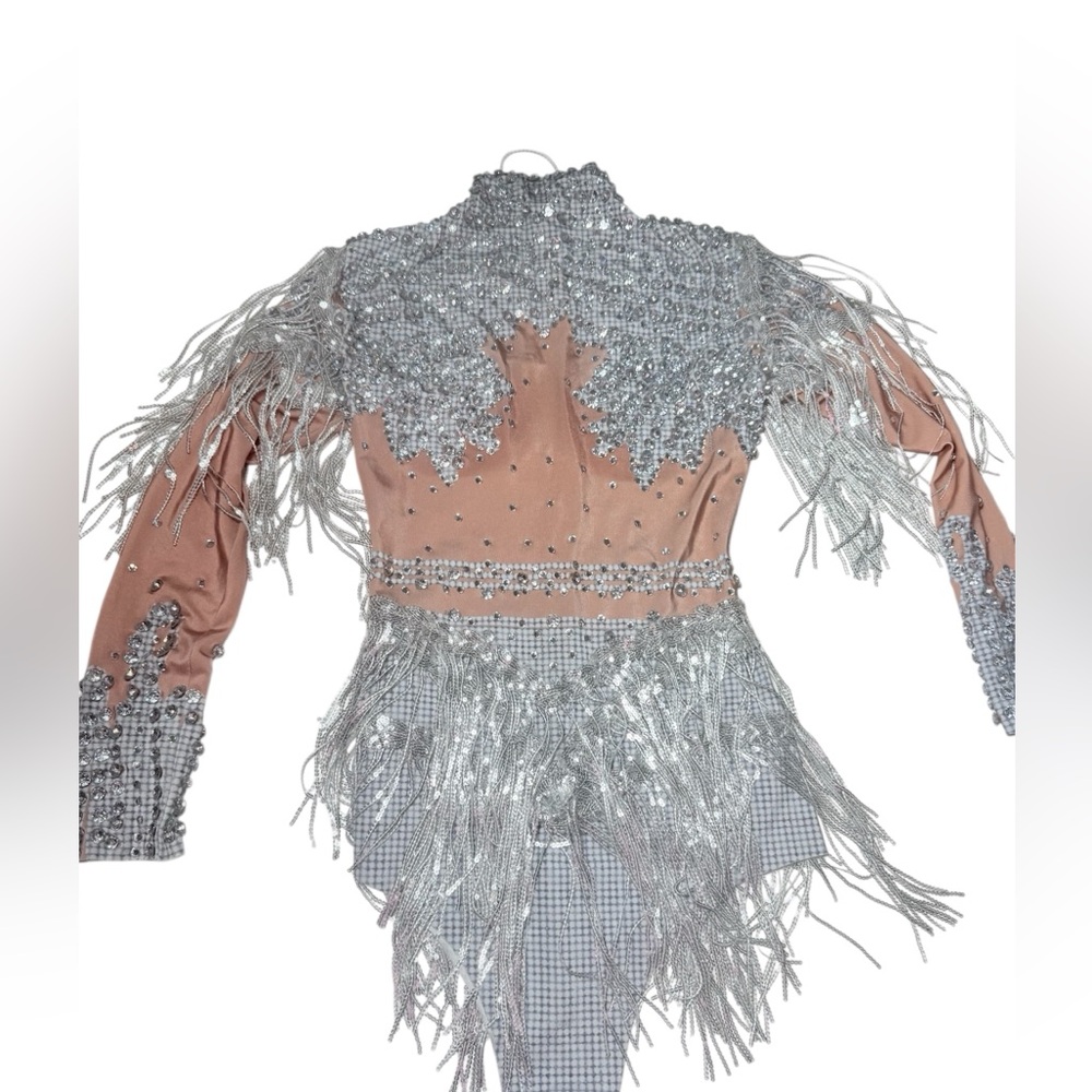 Nana Mew Mews Statement Crystal Fringe Bodysuit